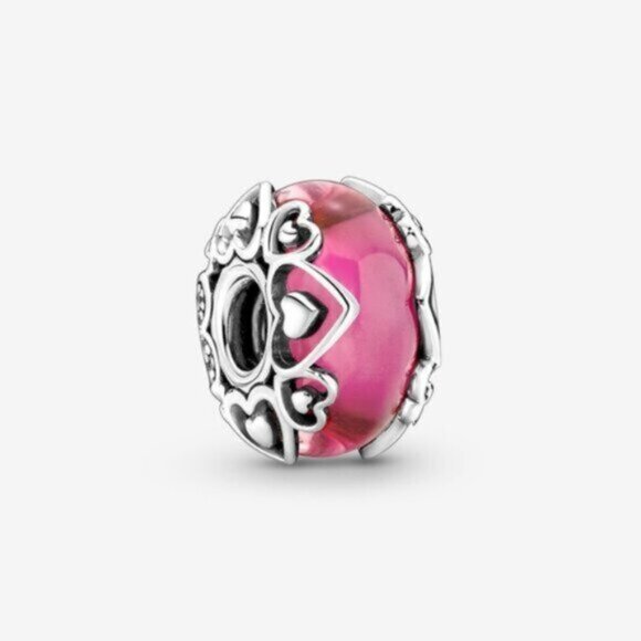 Pandora Reveal Your Love Pink Murano Glass Charm - Picture 1 of 4
